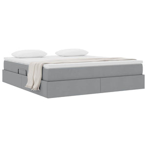 vidaXL Storage Bed with Mattress Light Grey 160 x 200 cm Polyester