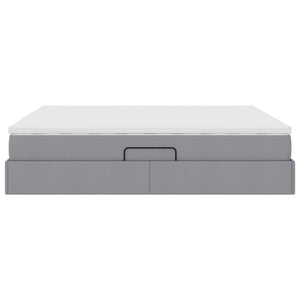 vidaXL Storage Bed with Mattress Light Grey 160 x 200 cm Polyester