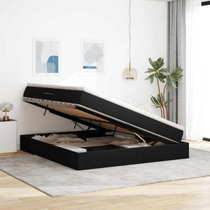 vidaXL Storage Bed with Mattress Black 160 x 200 cm Polyester