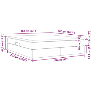 vidaXL Storage Bed with Mattress Black 160 x 200 cm Polyester