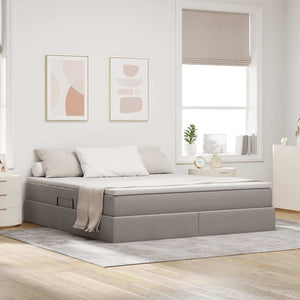 vidaXL Storage Bed with Mattress Taupe 160 x 200 cm Polyester