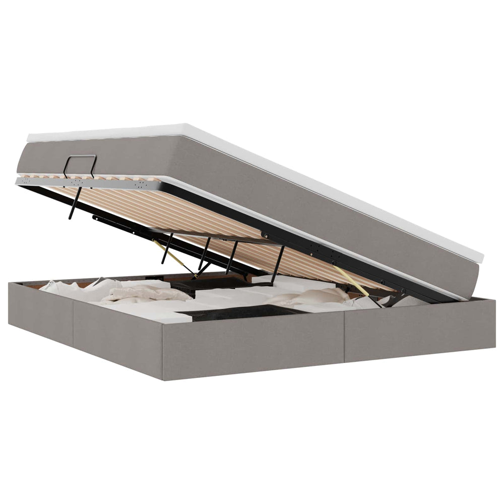 vidaXL Storage Bed with Mattress Taupe 160 x 200 cm Polyester