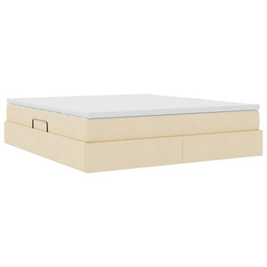vidaXL Storage Bed with Mattress Cream 160 x 200 cm Polyester
