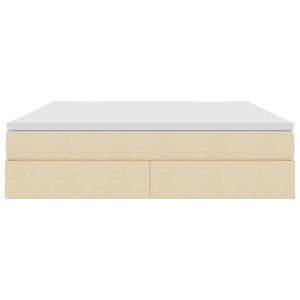 vidaXL Storage Bed with Mattress Cream 160 x 200 cm Polyester