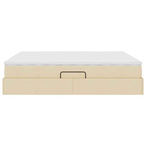 vidaXL Storage Bed with Mattress Cream 160 x 200 cm Polyester