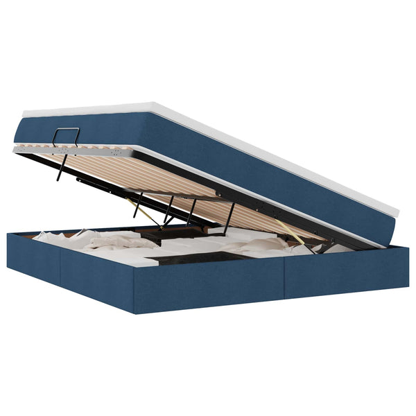 vidaXL Storage Bed with Mattress Blue 160 x 200 cm Polyester