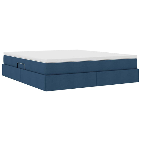 vidaXL Storage Bed with Mattress Blue 160 x 200 cm Polyester