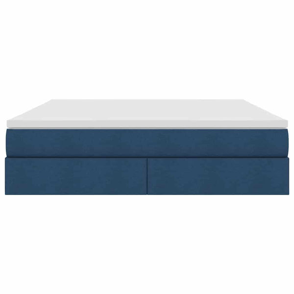 vidaXL Storage Bed with Mattress Blue 160 x 200 cm Polyester