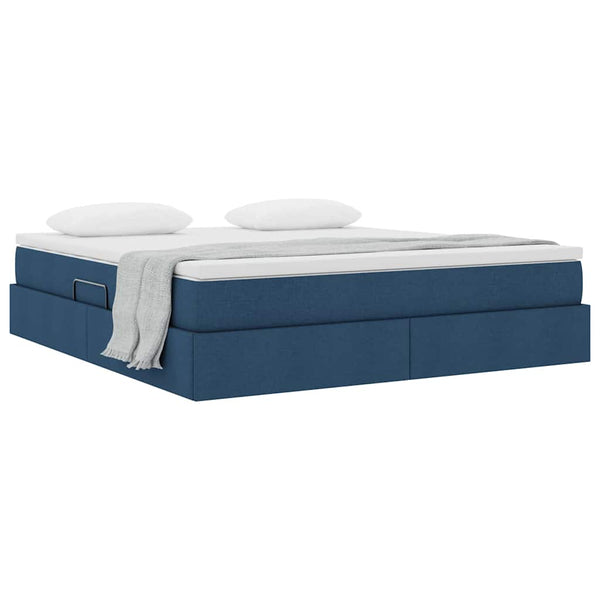 vidaXL Storage Bed with Mattress Blue 160 x 200 cm Polyester