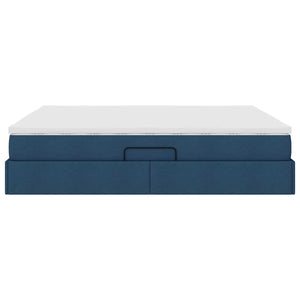 vidaXL Storage Bed with Mattress Blue 160 x 200 cm Polyester