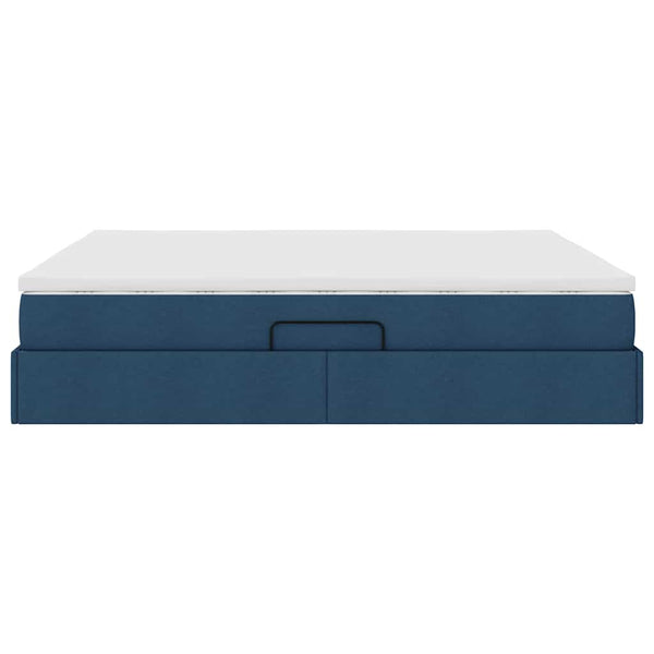 vidaXL Storage Bed with Mattress Blue 160 x 200 cm Polyester