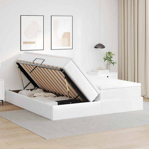 vidaXL Storage Bed with Mattress White 180 x 200 cm Faux Leather