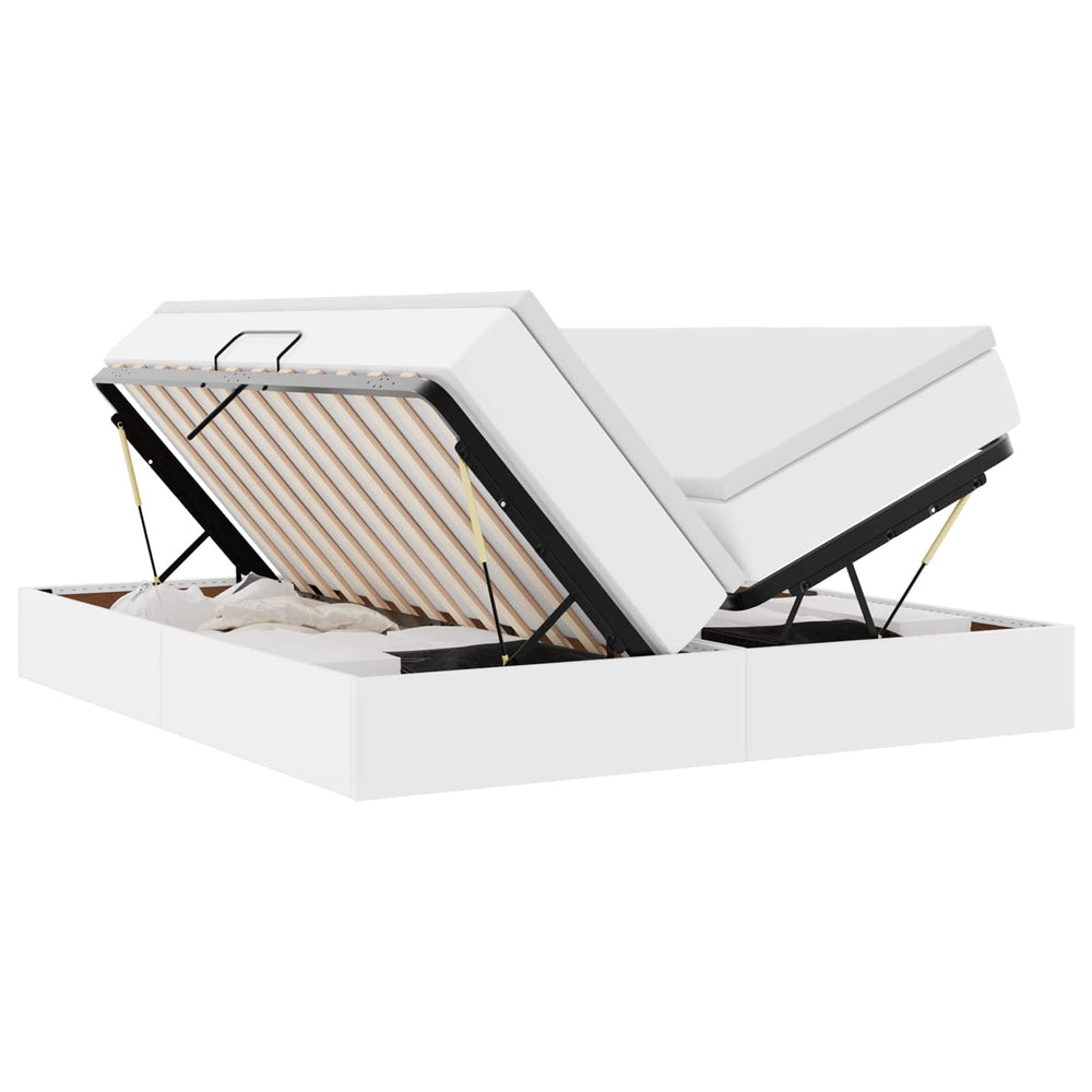 vidaXL Storage Bed with Mattress White 180 x 200 cm Faux Leather