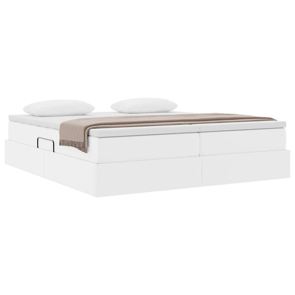 vidaXL Storage Bed with Mattress White 180 x 200 cm Faux Leather