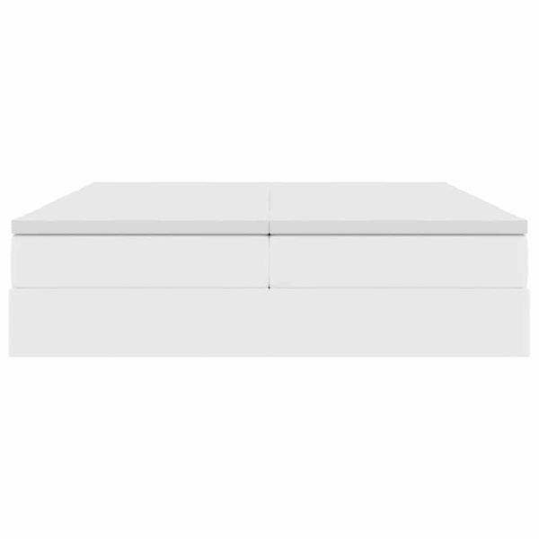 vidaXL Storage Bed with Mattress White 200 x 200 cm Faux Leather