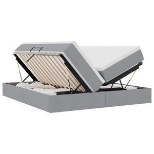 vidaXL Storage Bed with Mattress Light Grey 180 x 200 cm Polyester