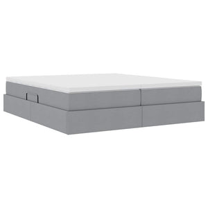 vidaXL Storage Bed with Mattress Light Grey 180 x 200 cm Polyester