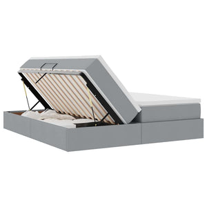vidaXL Storage Bed with Mattress Light Grey 180 x 200 cm Polyester