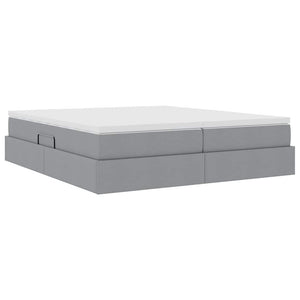 vidaXL Storage Bed with Mattress Light Grey 180 x 200 cm Polyester