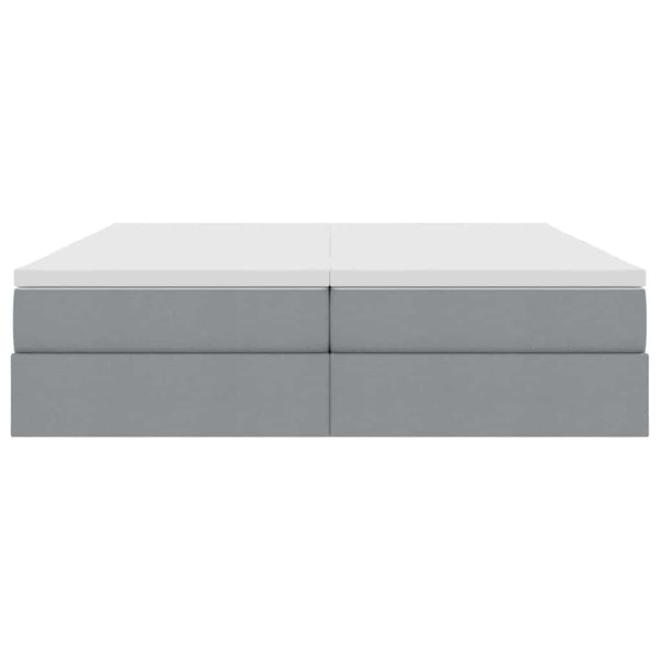 vidaXL Storage Bed with Mattress Light Grey 180 x 200 cm Polyester