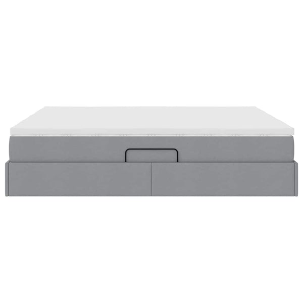 vidaXL Storage Bed with Mattress Light Grey 180 x 200 cm Polyester