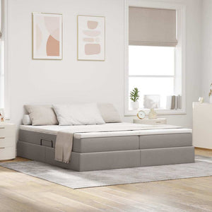 vidaXL Storage Bed with Mattress Taupe 180 x 200 cm Polyester