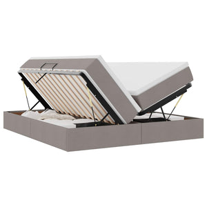 vidaXL Storage Bed with Mattress Taupe 180 x 200 cm Polyester