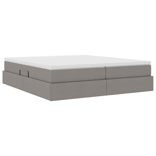 vidaXL Storage Bed with Mattress Taupe 180 x 200 cm Polyester