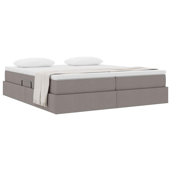 vidaXL Storage Bed with Mattress Taupe 180 x 200 cm Polyester