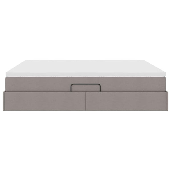 vidaXL Storage Bed with Mattress Taupe 180 x 200 cm Polyester