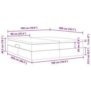 vidaXL Storage Bed with Mattress Taupe 180 x 200 cm Polyester