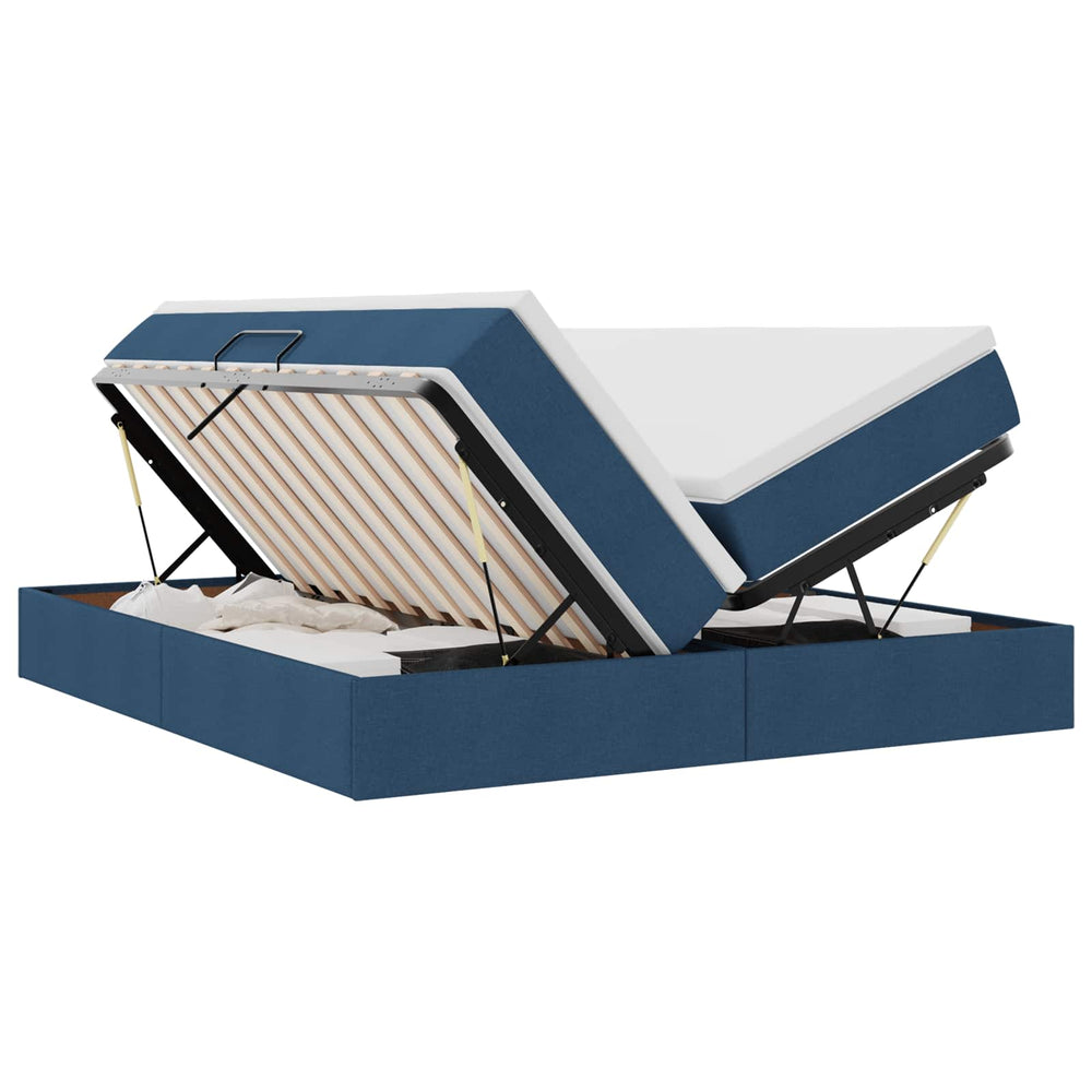 vidaXL Storage Bed with Mattress Blue 180 x 200 cm Polyester