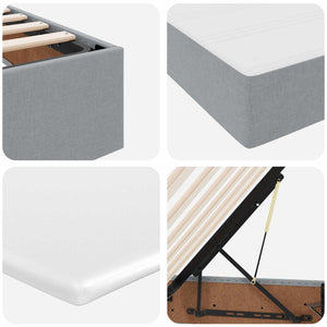 vidaXL Storage Bed with Mattress Light Gray 200 x 200 cm Polyester