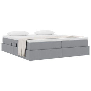 vidaXL Storage Bed with Mattress Light Gray 200 x 200 cm Polyester