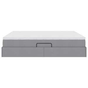 vidaXL Storage Bed with Mattress Light Gray 200 x 200 cm Polyester