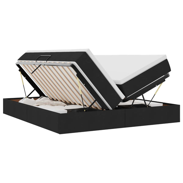 vidaXL Storage Bed with Mattress Black 200 x 200 cm Polyester