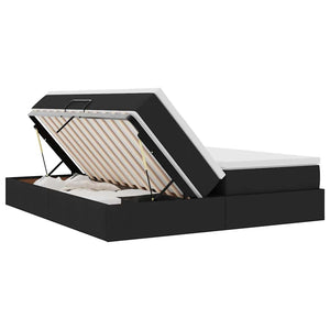 vidaXL Storage Bed with Mattress Black 200 x 200 cm Polyester
