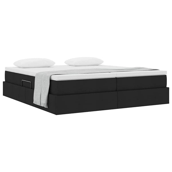 vidaXL Storage Bed with Mattress Black 200 x 200 cm Polyester