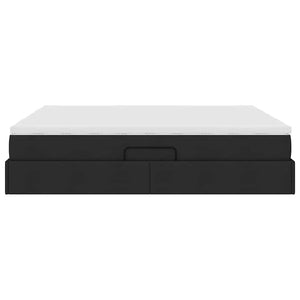 vidaXL Storage Bed with Mattress Black 200 x 200 cm Polyester
