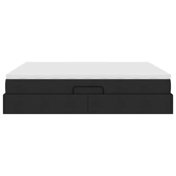 vidaXL Storage Bed with Mattress Black 200 x 200 cm Polyester