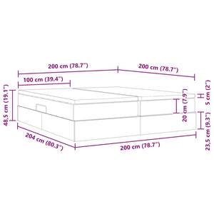 vidaXL Storage Bed with Mattress Black 200 x 200 cm Polyester