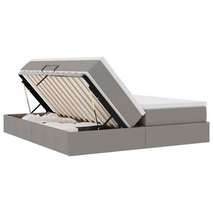 vidaXL Storage Bed with Mattress Taupe 200 x 200 cm Polyester
