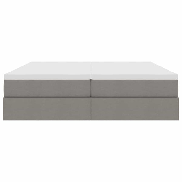 vidaXL Storage Bed with Mattress Taupe 200 x 200 cm Polyester
