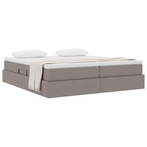vidaXL Storage Bed with Mattress Taupe 200 x 200 cm Polyester
