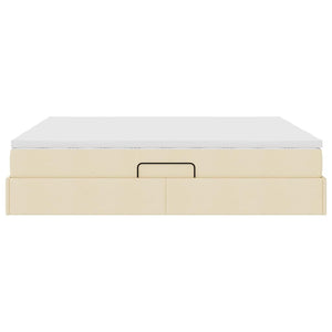vidaXL Storage Bed with Mattress Cream 200 x 200 cm Polyester