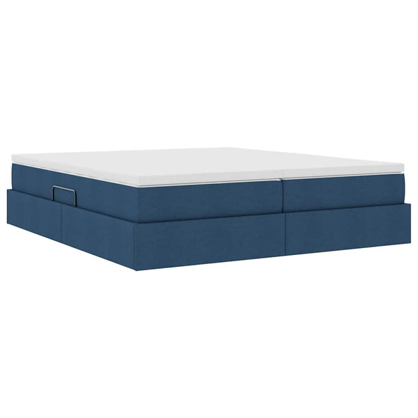 vidaXL Storage Bed with Mattress Blue 200 x 200 cm Polyester