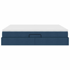 vidaXL Storage Bed with Mattress Blue 200 x 200 cm Polyester