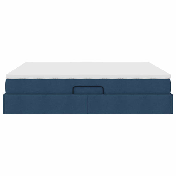 vidaXL Storage Bed with Mattress Blue 200 x 200 cm Polyester