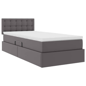 vidaXL Storage Bed with Mattress Grey 90 x 190 cm Faux Leather