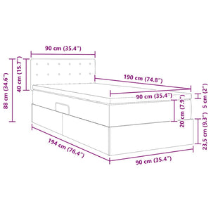 vidaXL Storage Bed with Mattress Grey 90 x 190 cm Faux Leather